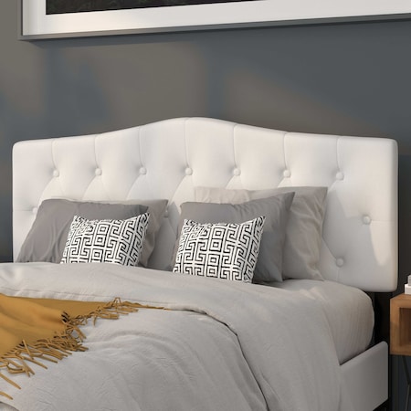 Flash Furniture Cambridge Headboard, Queen, White Fabric HG-HB1708-Q-W-GG